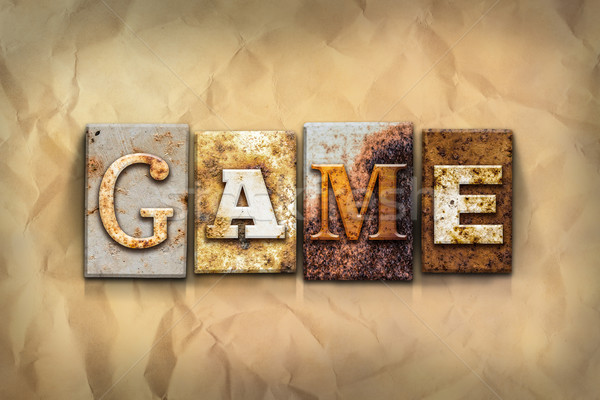 Game Concept Rusted Metal Type Stock photo © enterlinedesign