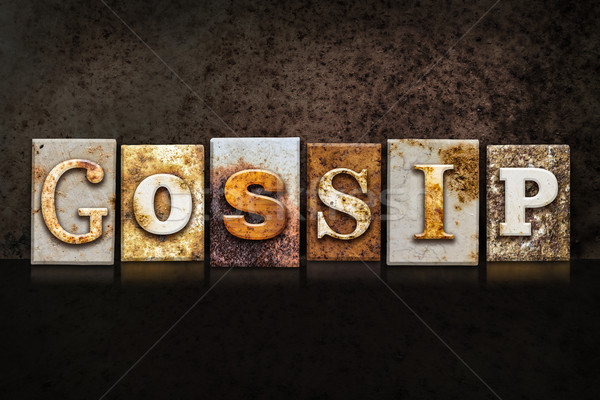 Gossip Letterpress Concept on Dark Background Stock photo © enterlinedesign
