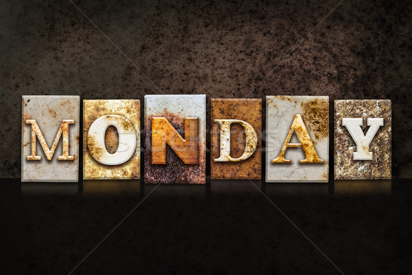 Monday Letterpress Concept on Dark Background Stock photo © enterlinedesign