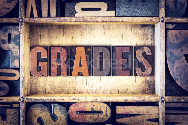 Grades Concept Letterpress Type Stock photo © enterlinedesign