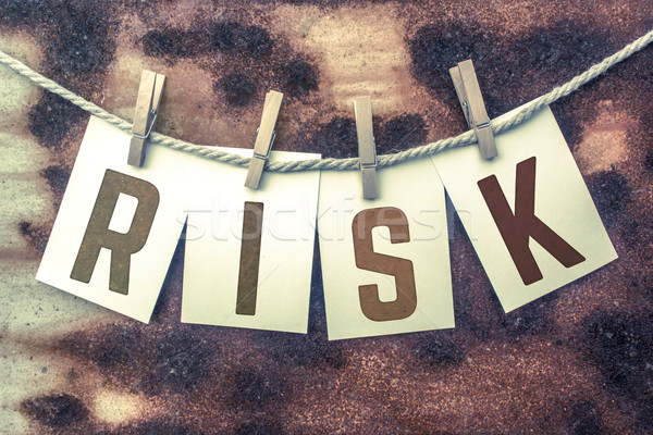 Risk Concept Pinned Stamped Cards on Twine Theme Stock photo © enterlinedesign