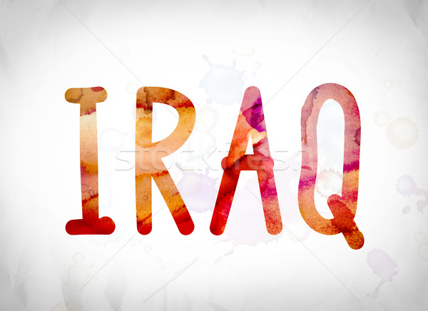 Irak vízfesték szó művészet írott fehér Stock fotó © enterlinedesign