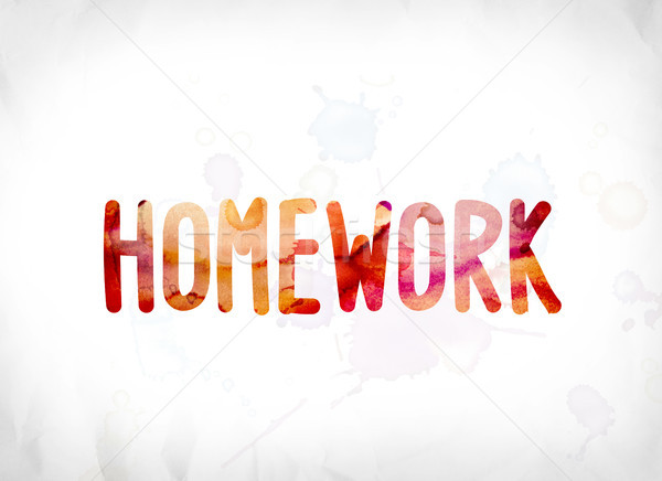 Homework Concept Painted Watercolor Word Art Stock photo © enterlinedesign