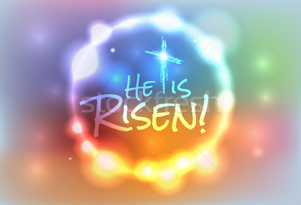 Christian Easter Risen Illustration Stock photo © enterlinedesign