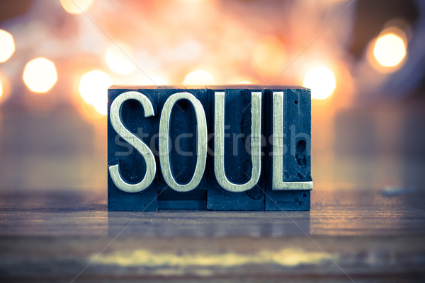 Soul Concept Metal Letterpress Type Stock photo © enterlinedesign
