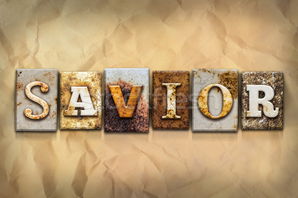 Savior Concept Rusted Metal Type Stock photo © enterlinedesign