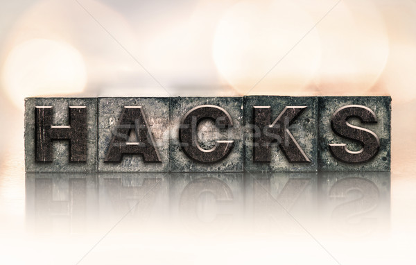 Hacks Concept Vintage Letterpress Type Stock photo © enterlinedesign
