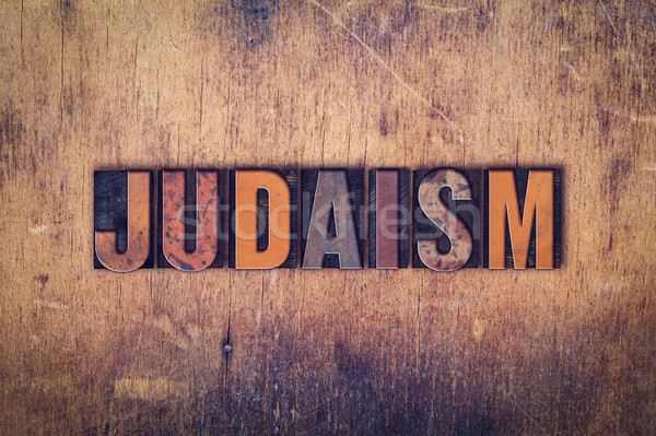 Yahudilik ahşap tip kelime yazılı Stok fotoğraf © enterlinedesign