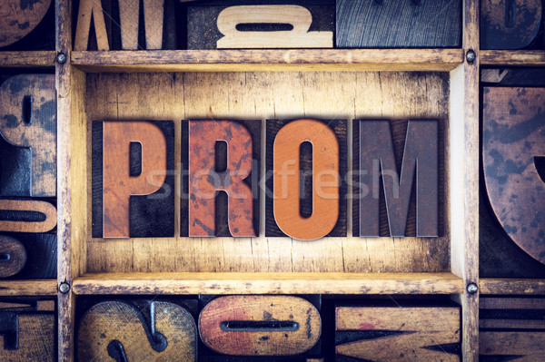 Prom Concept Letterpress Type Stock photo © enterlinedesign