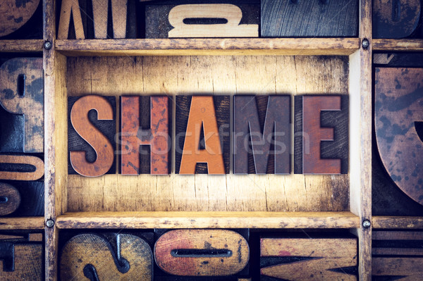 Shame Concept Letterpress Type Stock photo © enterlinedesign