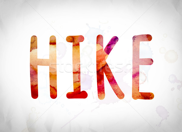 Hike Concept Watercolor Word Art Stock photo © enterlinedesign