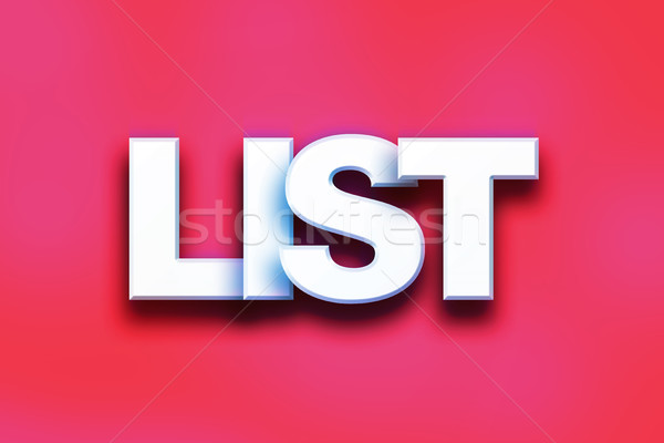 List Concept Colorful Word Art Stock photo © enterlinedesign