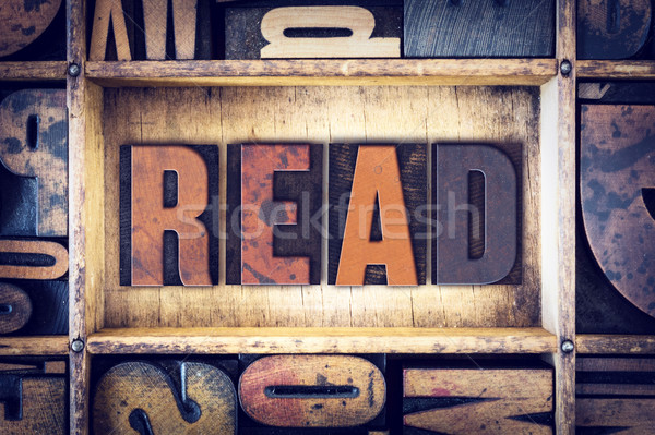 Read Concept Letterpress Type Stock photo © enterlinedesign