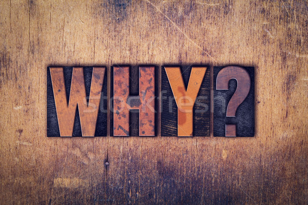 Why Concept Wooden Letterpress Type Stock photo © enterlinedesign