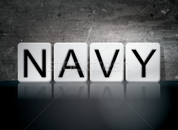 Navy Tiled Letters Concept and Theme Stock photo © enterlinedesign