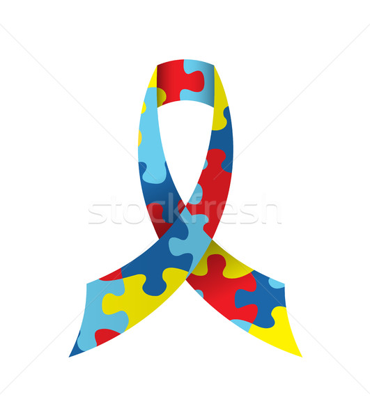 Autisme bewustzijn lint geïsoleerd illustratie veroorzaken Stockfoto © enterlinedesign