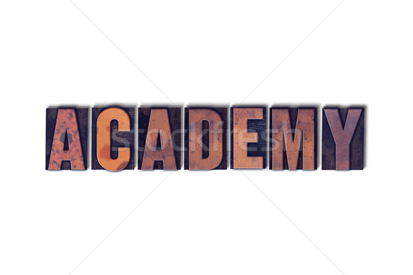 Academy Concept Isolated Letterpress Word Stock photo © enterlinedesign