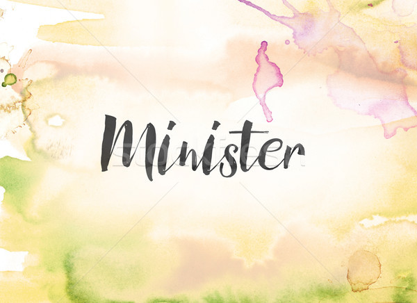 Minister Concept Watercolor and Ink Painting Stock photo © enterlinedesign