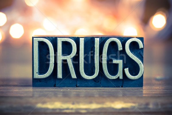 Drugs Concept Metal Letterpress Type Stock photo © enterlinedesign