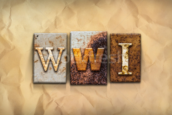 WWI Concept Rusted Metal Type Stock photo © enterlinedesign