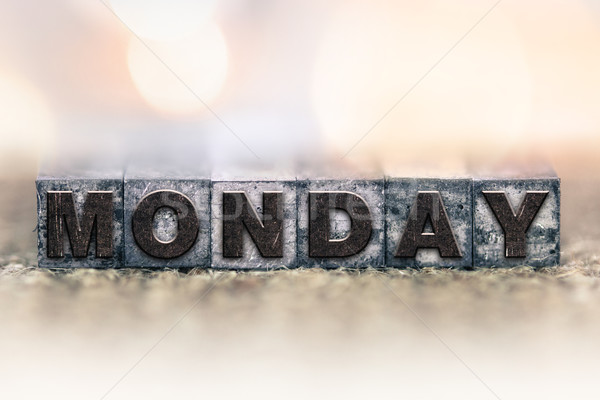 Monday Concept Vintage Letterpress Type Stock photo © enterlinedesign