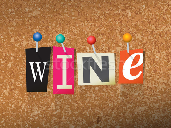 Wine Pinned Paper Concept Illustration Stock photo © enterlinedesign