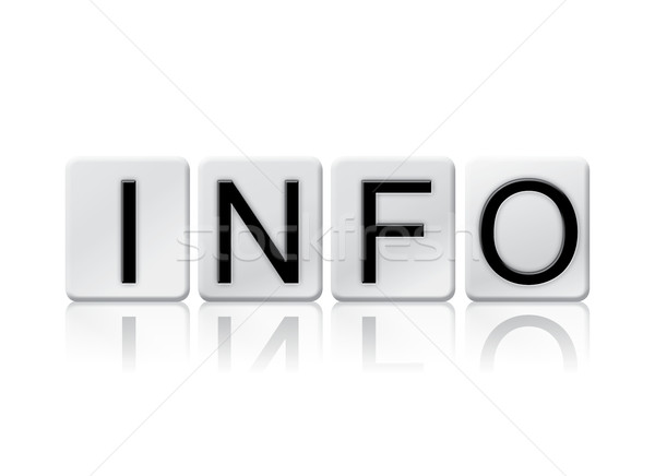 Info isoliert gefliesten Briefe Wort geschrieben Stock foto © enterlinedesign