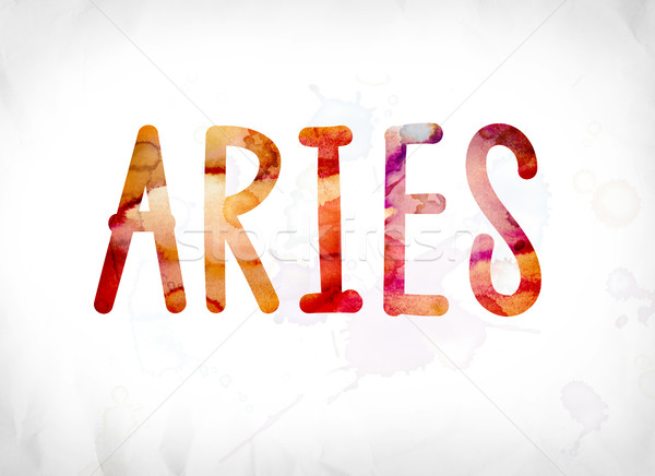 Aries Concept Painted Watercolor Word Art Stock photo © enterlinedesign