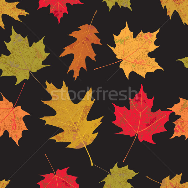Stock photo: Colorful Tileable Autumn Leaves Illustration