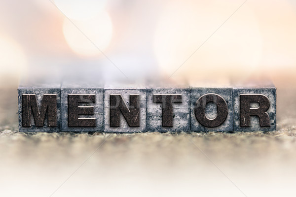 Mentor vintage type woord geschreven Stockfoto © enterlinedesign