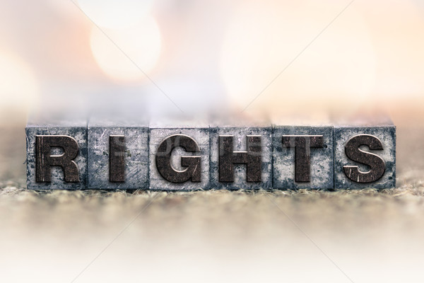 Rights Concept Vintage Letterpress Type Stock photo © enterlinedesign