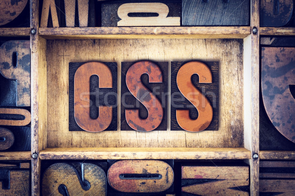 CSS Concept Letterpress Type Stock photo © enterlinedesign