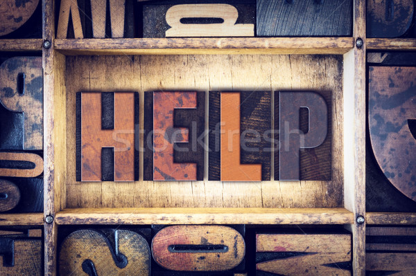 Help Concept Letterpress Type Stock photo © enterlinedesign