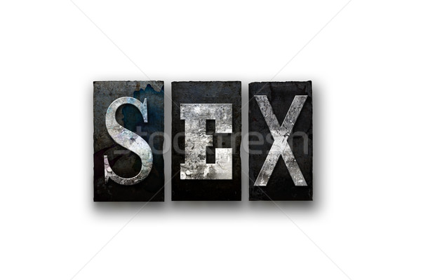 Seks geïsoleerd type woord geschreven Stockfoto © enterlinedesign
