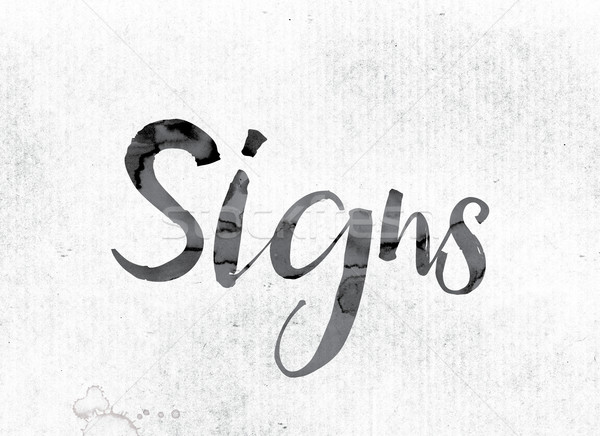 Signs Concept Painted in Ink Stock photo © enterlinedesign