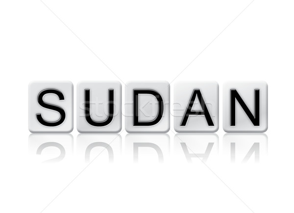 Sudan isolato piastrellato lettere parola scritto Foto d'archivio © enterlinedesign