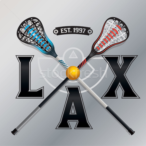 ラクロス エンブレム 実例 スポーツ ボール ベクトル ストックフォト © enterlinedesign
