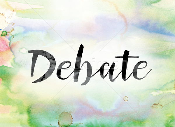 Debate Colorful Watercolor and Ink Word Art Stock photo © enterlinedesign