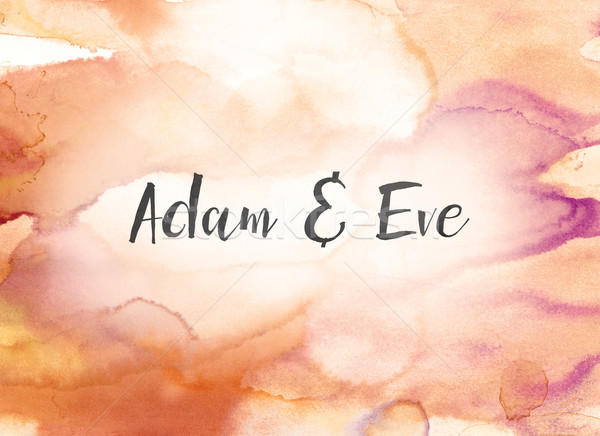 Adam and Eve Concept Watercolor and Ink Painting Stock photo © enterlinedesign