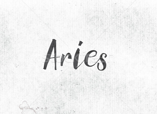 Aries Concept Painted Ink Word and Theme Stock photo © enterlinedesign