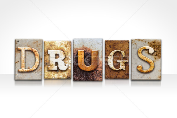 Drugs Letterpress Concept Isolated on White Stock photo © enterlinedesign