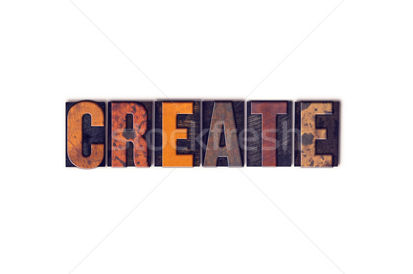 Create Concept Isolated Letterpress Type Stock photo © enterlinedesign