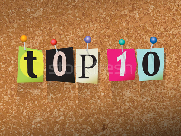 Top 10 Pinned Paper Concept Illustration Stock photo © enterlinedesign