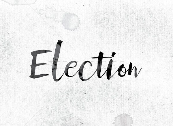 Eleição pintado nosso palavra aquarela branco Foto stock © enterlinedesign