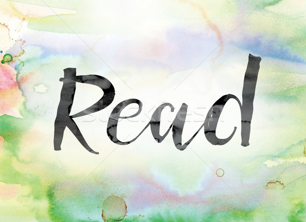 Read Colorful Watercolor and Ink Word Art Stock photo © enterlinedesign