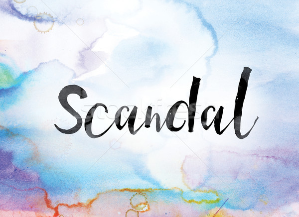 Scandal Colorful Watercolor and Ink Word Art Stock photo © enterlinedesign