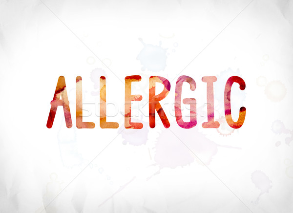 Allergique peint couleur pour aquarelle mot art coloré Photo stock © enterlinedesign