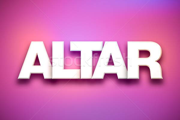 Altaar woord kunst kleurrijk geschreven witte Stockfoto © enterlinedesign