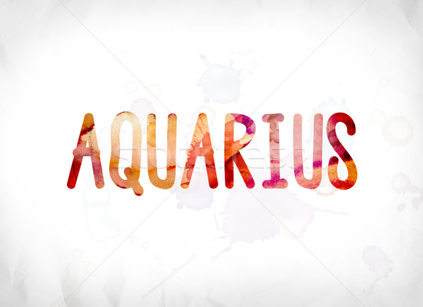 Aquarius Concept Painted Watercolor Word Art Stock photo © enterlinedesign
