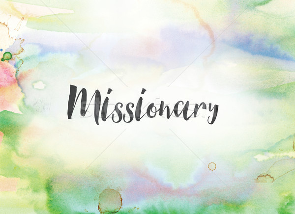 Missionary Concept Watercolor and Ink Painting Stock photo © enterlinedesign